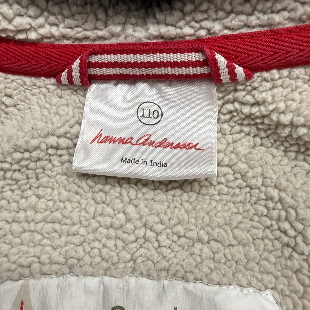 Hanna Andersson kids navy blue Sherpa lined zip up jacket 110/5 - Picture 6 of 9